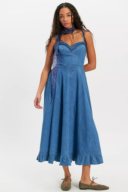 Free People Another Season Midi in Boardwalk Blue