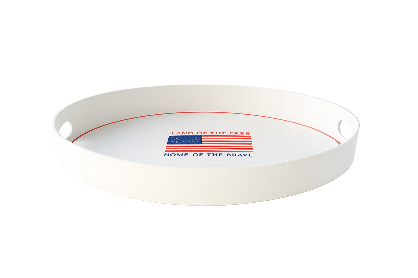 My Mind’s Eye - Land of the Brave Reusable Bamboo Round Serving Tray