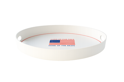 My Mind’s Eye - Land of the Brave Reusable Bamboo Round Serving Tray