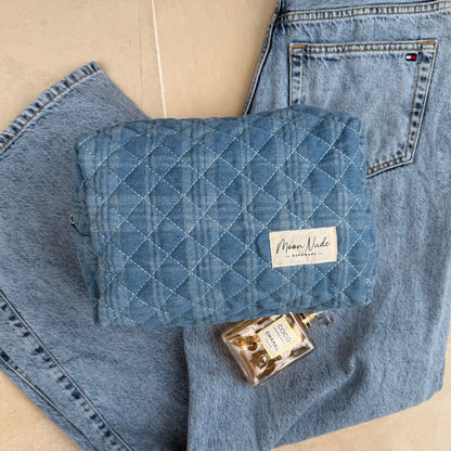 Moon Nude - Large Denim Makeup Bag