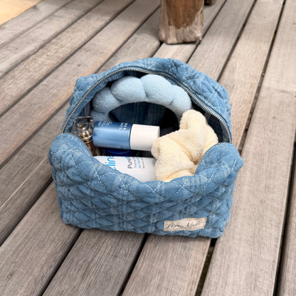 Moon Nude - Large Denim Makeup Bag