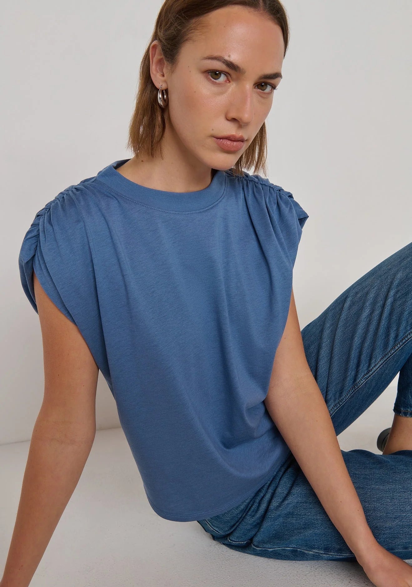 Nation - Frankie Muscle Tee Bella Blue