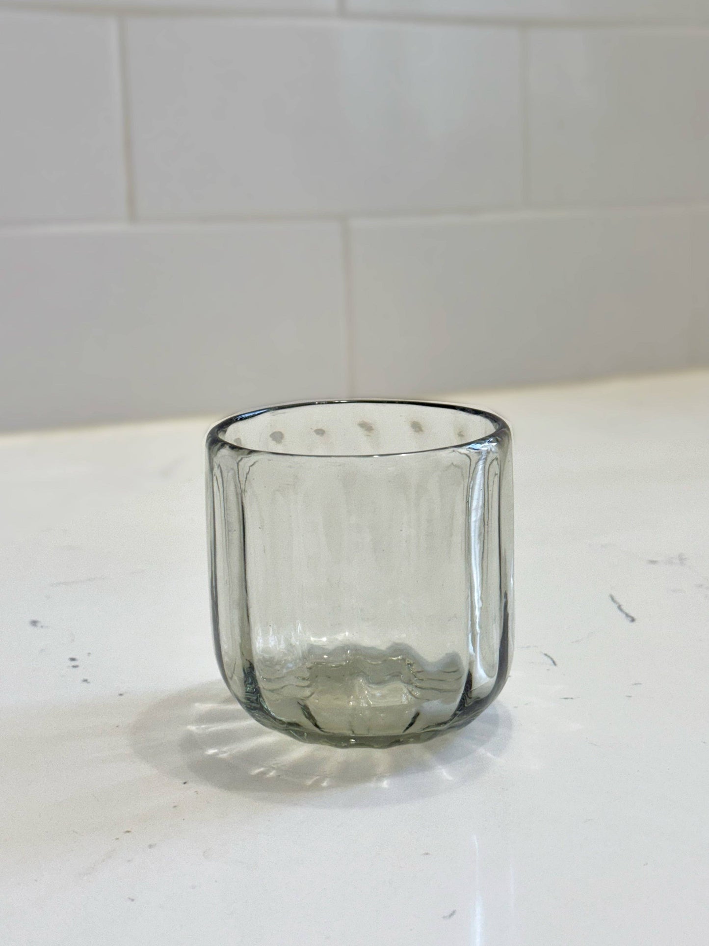 Villa Lua Home - Handblown Fluted Tumbler: Small, Flat Bottom