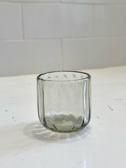 Villa Lua Home - Handblown Fluted Tumbler: Small, Flat Bottom