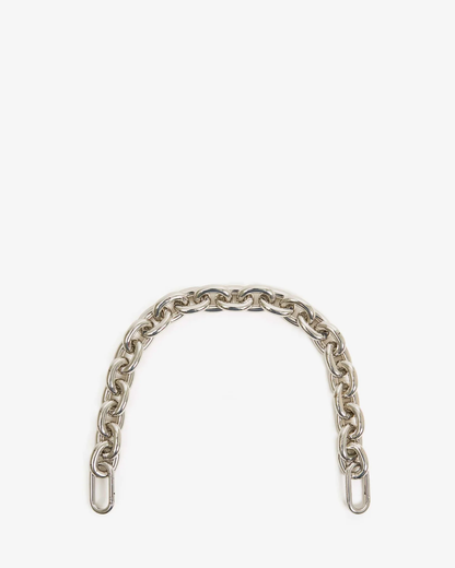 CLARE V SHORTIE STRAP-Silver