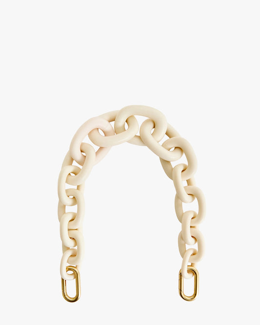 Clare V.-Shortie Strap - Gradual Link Matte Resin Eggnog