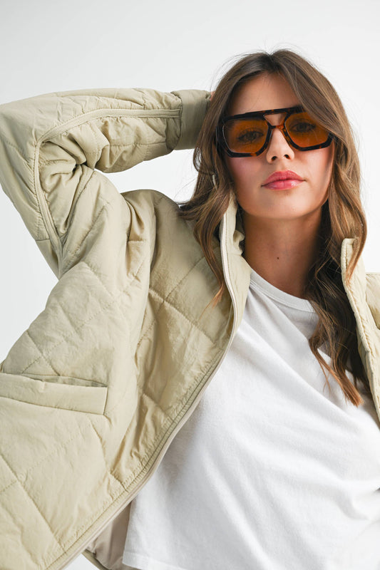 Bebe Puffer Jacket: White