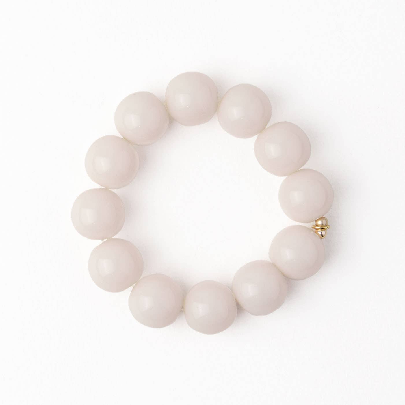 INK + ALLOY - Cece Large Resin Bead Bracelet Milky White Wholesale