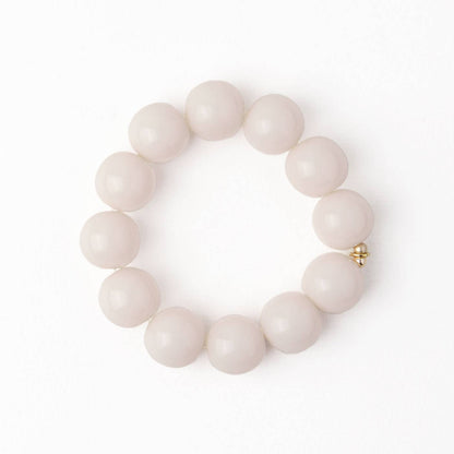 INK + ALLOY - Cece Large Resin Bead Bracelet Milky White Wholesale