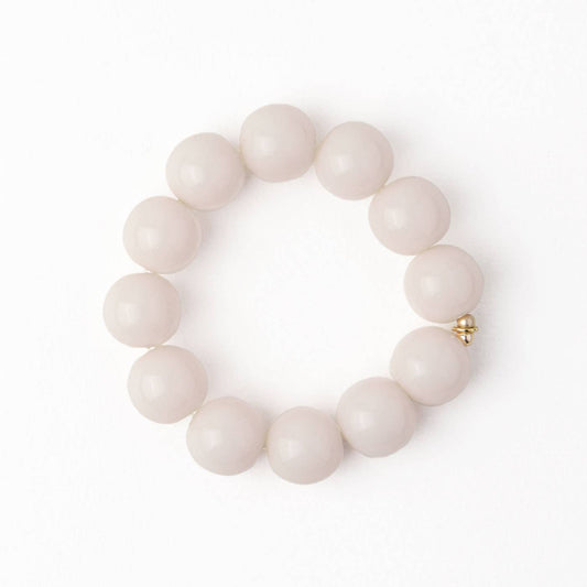 INK + ALLOY - Cece Large Resin Bead Bracelet Milky White Wholesale