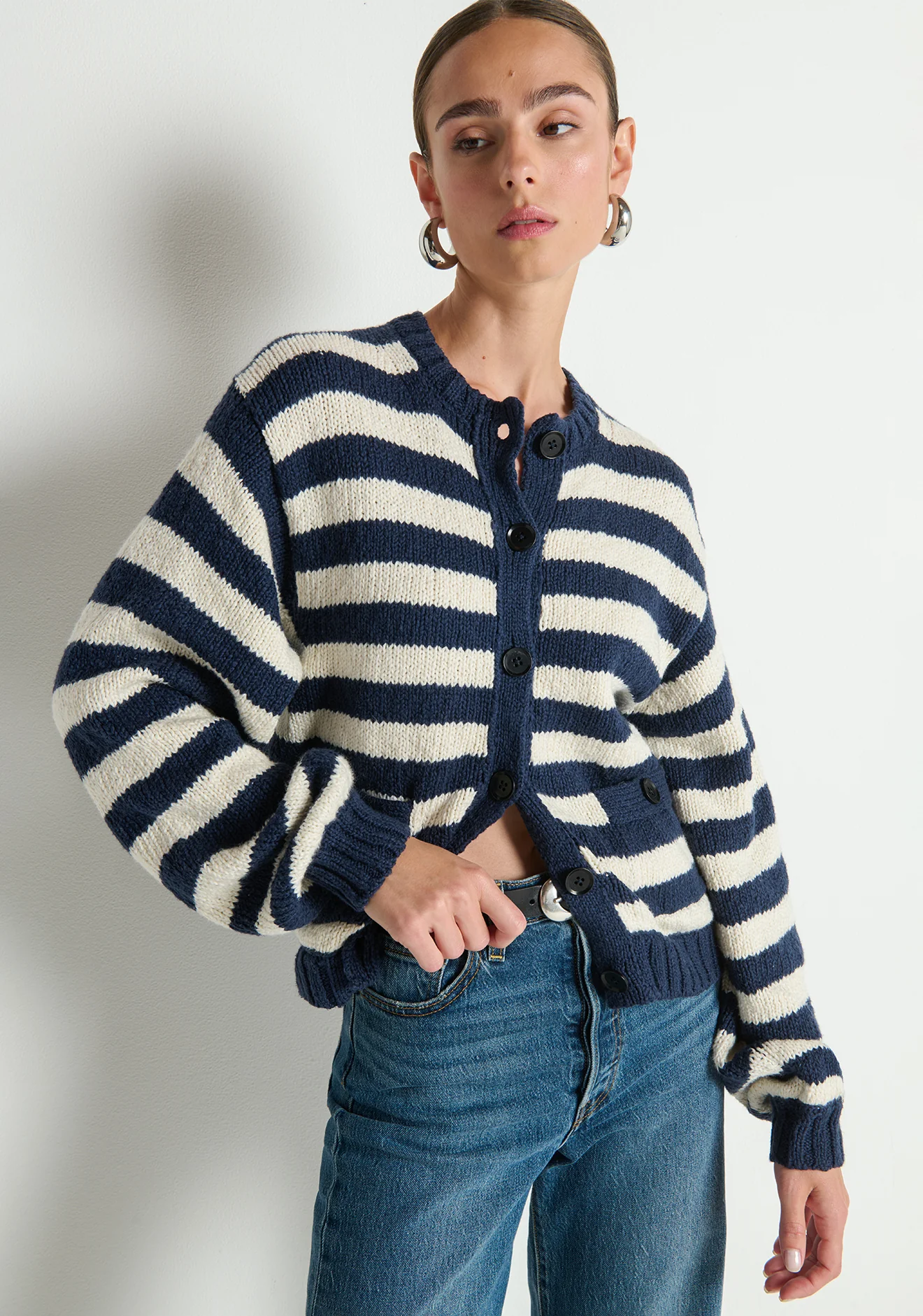 Nation-Tessa Cardigan-Marine Stripe