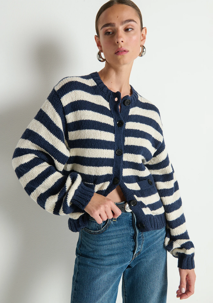 Nation-Tessa Cardigan-Marine Stripe