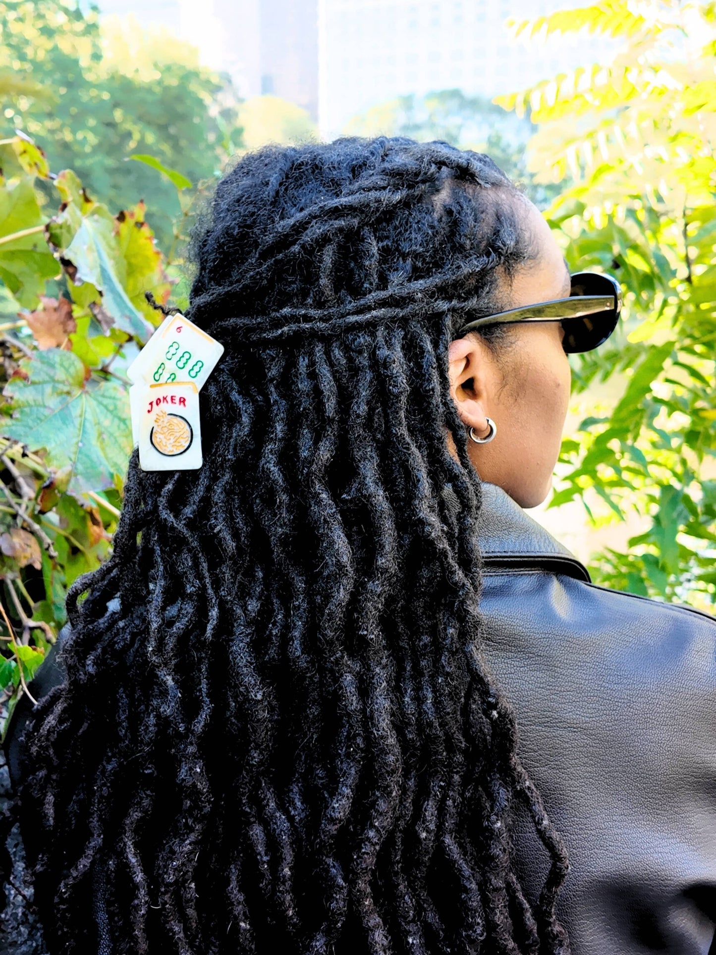 Solar Eclipse - Hand-painted Mini Mahjong Claw Hair Clip | Eco-Friendly
