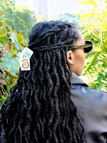 Solar Eclipse - Hand-painted Mini Mahjong Claw Hair Clip | Eco-Friendly