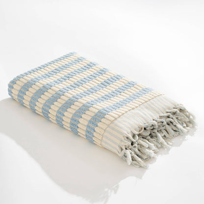Kikoya - Lokum Turkish Cotton Bath Towel: Baby Blue
