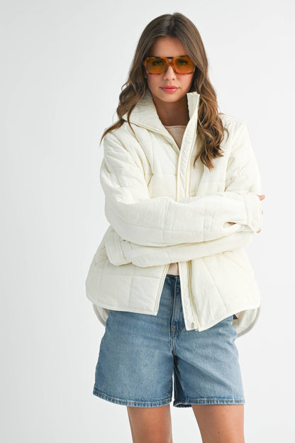 Bebe Puffer Jacket: White