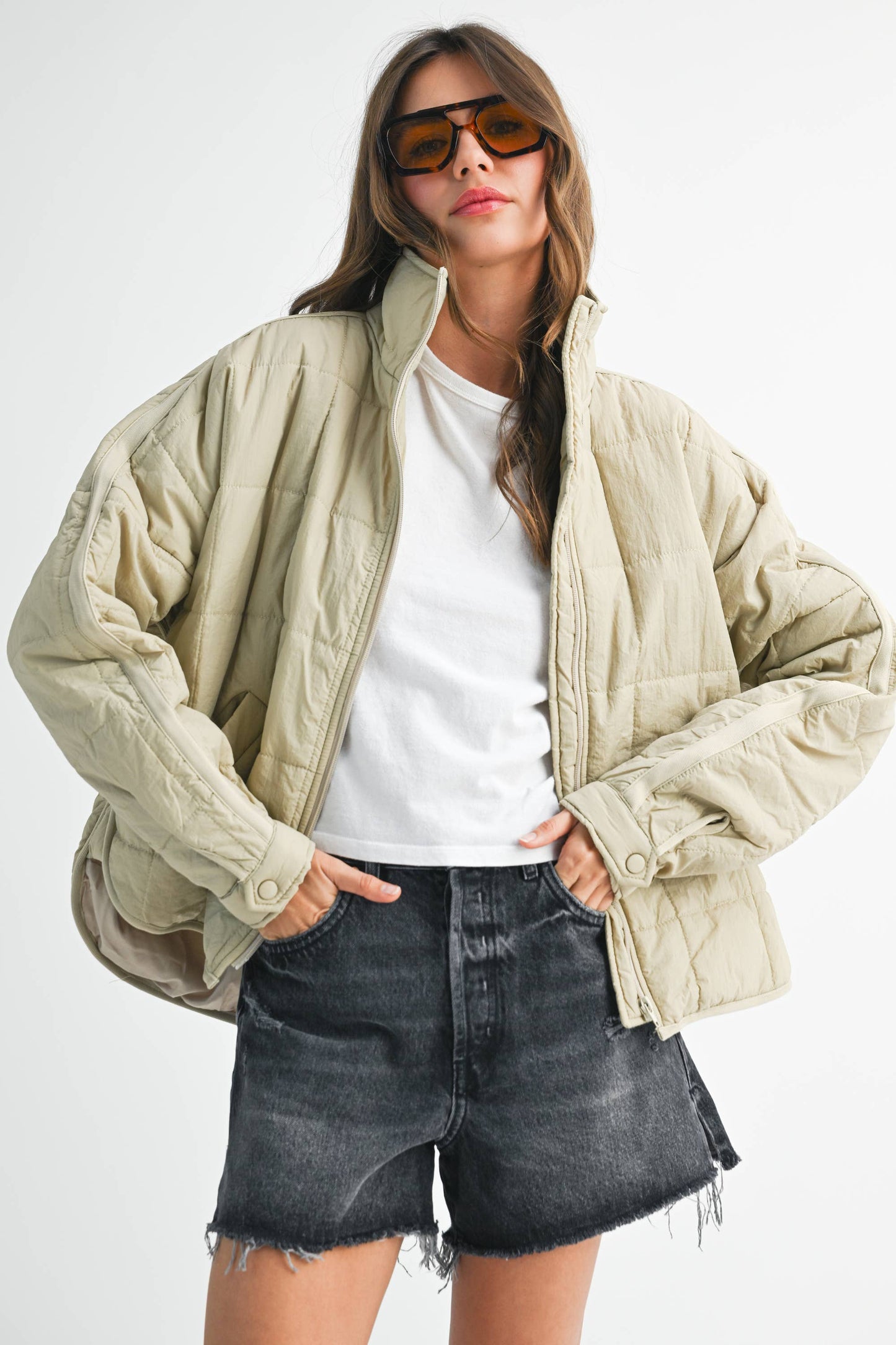 Bebe Puffer Jacket: White