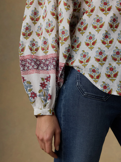 Faherty Womens Suki Blouse Antique Bouquet