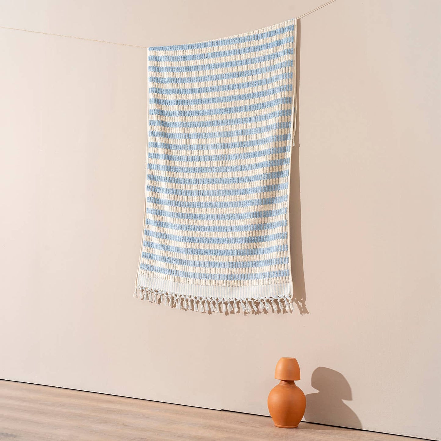 Kikoya - Lokum Turkish Cotton Bath Towel: Baby Blue