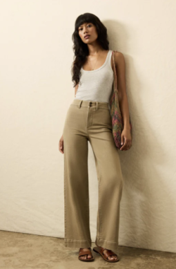 Faherty-stretch terry sailor trouser/Desert Khaki
