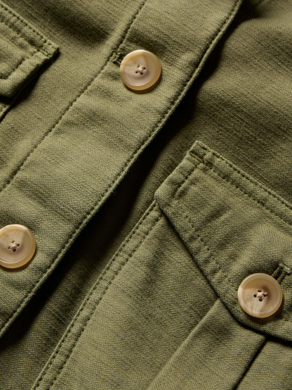 Faherty-Soft Stretch Twill Safari Jacket - Moss