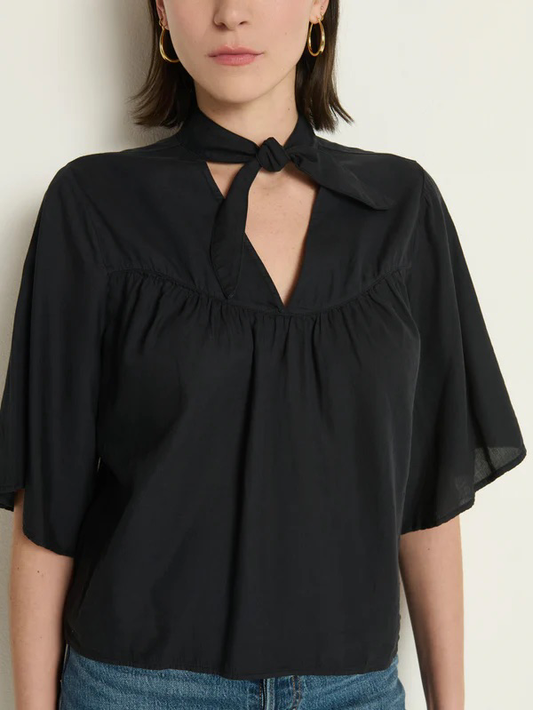 Nation Valerie Tie Neck Top Black