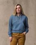 Filson-W'S FRENCH TERRY 1/2 ZIP HOODIE-Light blue