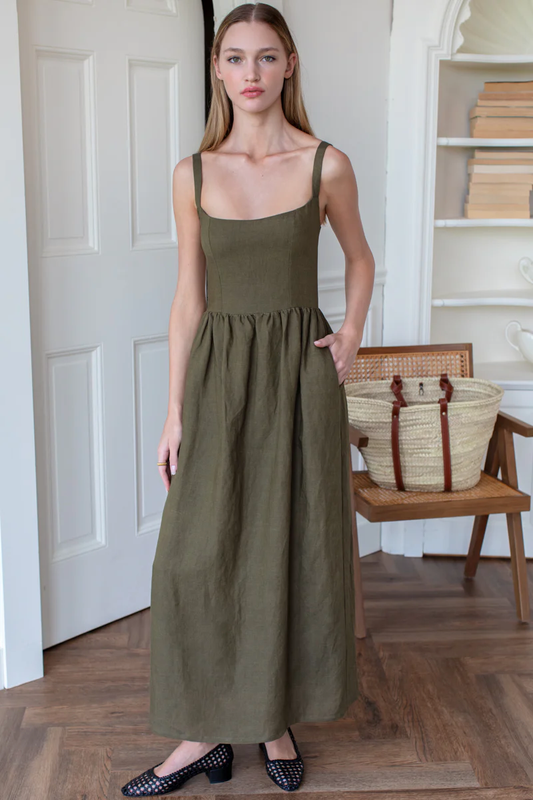 Emerson Fry Jour Maxi Dress Martini Olive