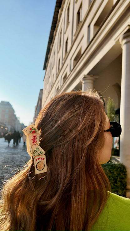 Solar Eclipse - Hand-painted Mahjong Claw Hair Clip | Eco-Friendly
