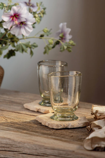 Villa Lua Home - Handblown Footed Glass: Tall