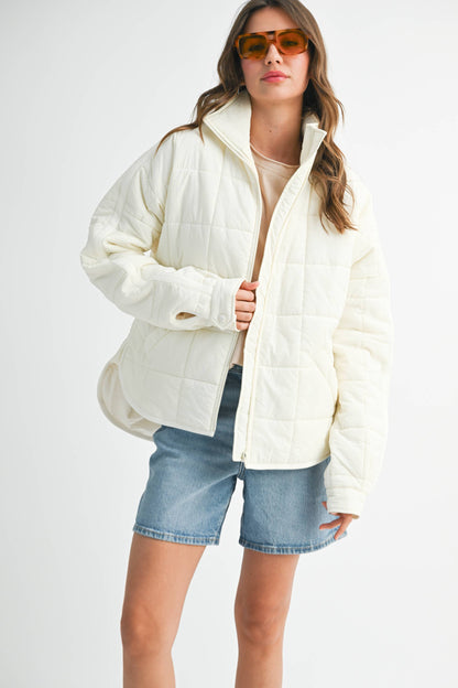 Bebe Puffer Jacket: White