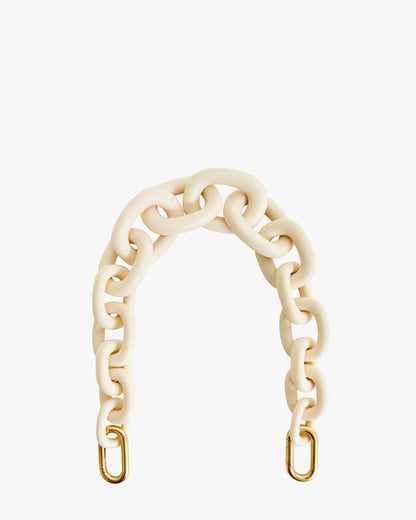 Clare V.-Shortie Strap - Gradual Link Matte Resin Eggnog