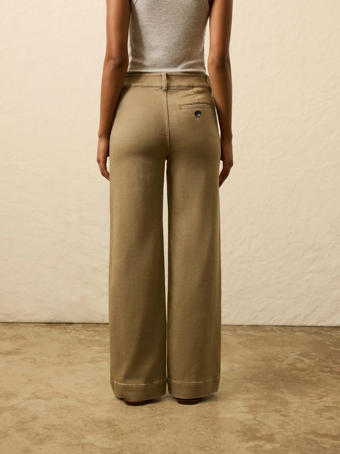Faherty-stretch terry sailor trouser/Desert Khaki