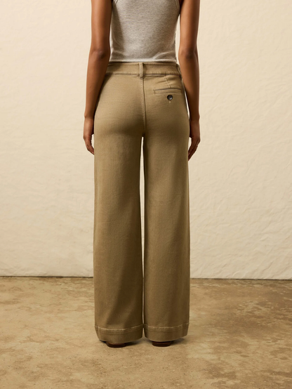 Faherty-stretch terry sailor trouser/Desert Khaki
