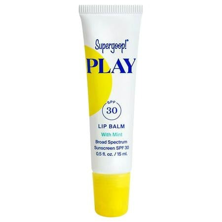 Supergoop! Play Lip Balm SPF 30 with Mint, 0.5 Fl Oz - Reef-Friendly, Broad Spectrum SPF Lip Balm with Hydrating Honey, Shea Butter & Sunflower Seed Oil - Clean Ingredients