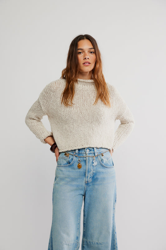 Free People-OPAL ROLLNECK SWEATER-Tea