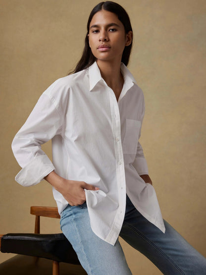 Faherty-Coastal Poplin Relaxed Shirt - White