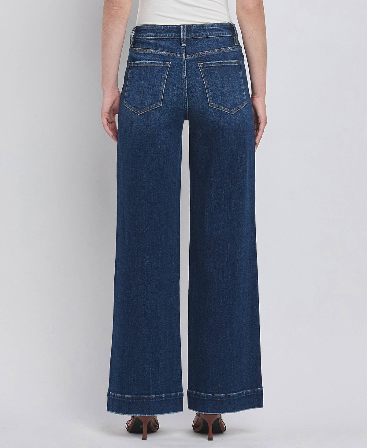 Flying Monkey - High Rise Patch Pocket Wide Leg Jeans