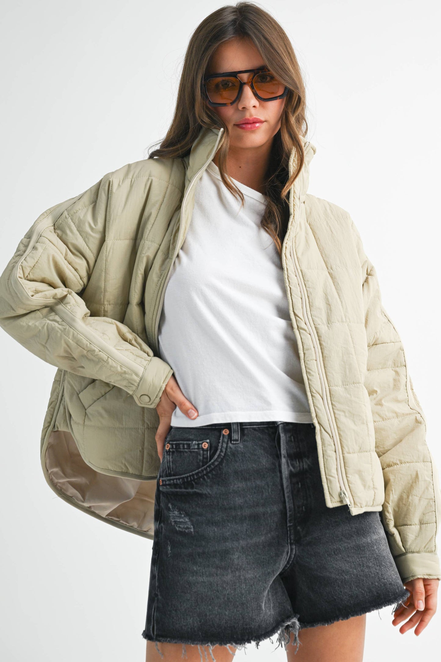 Bebe Puffer Jacket: White