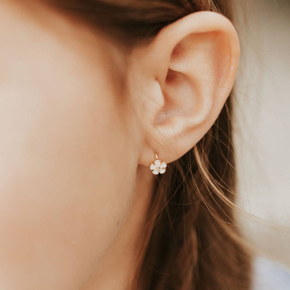 Mauve Jewelry Co. - Flower Mini Hoops: Silver