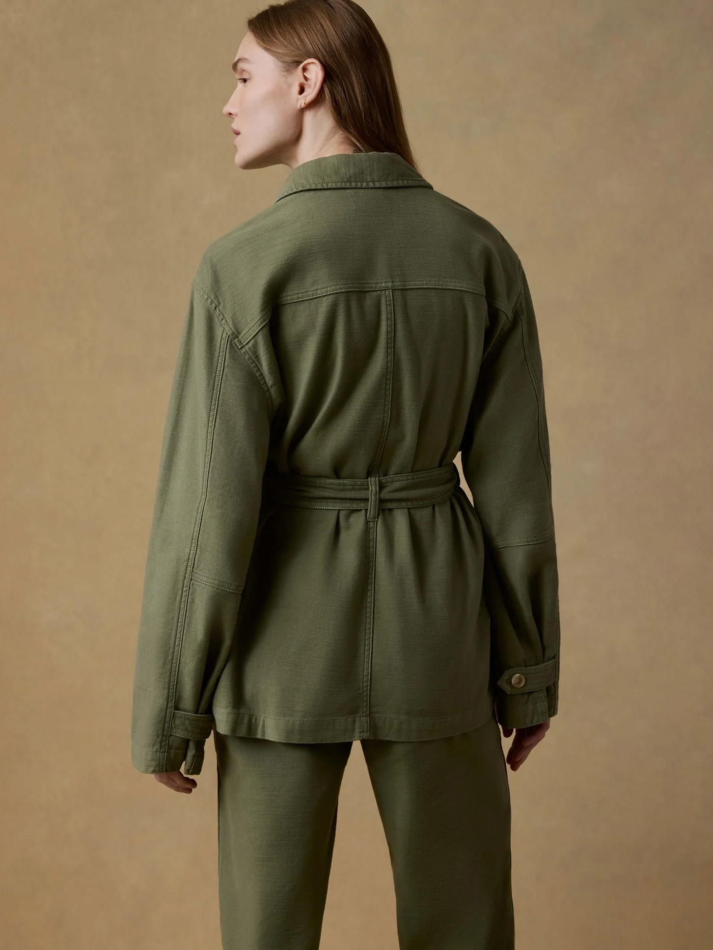 Faherty-Soft Stretch Twill Safari Jacket - Moss