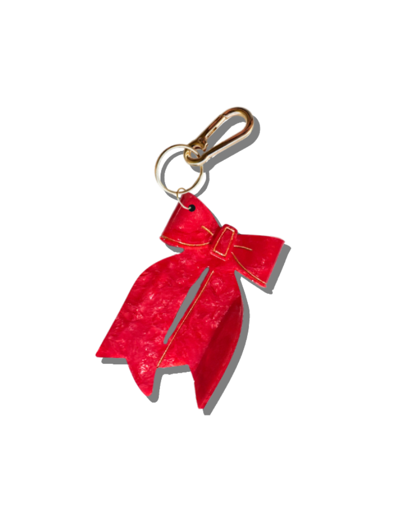 Solar Eclipse - Hand-painted Bow Bag Charm + Keychain | Eco-Friendly