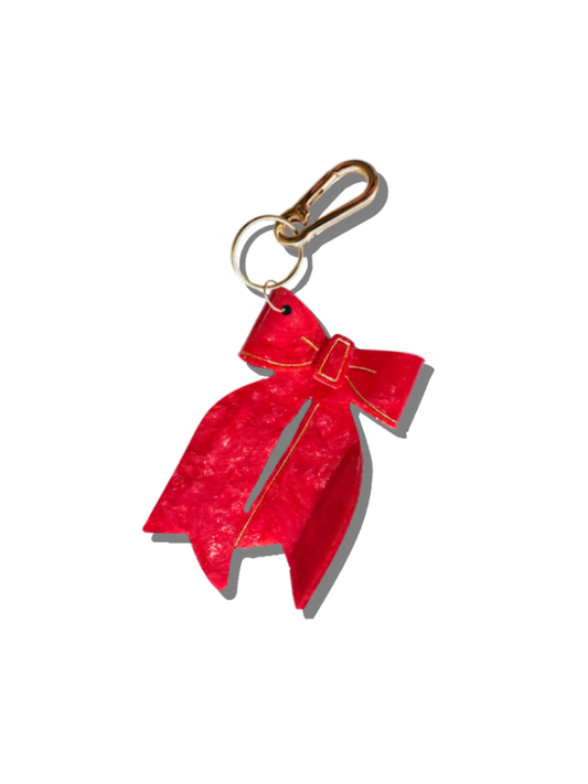 Solar Eclipse - Hand-painted Bow Bag Charm + Keychain | Eco-Friendly