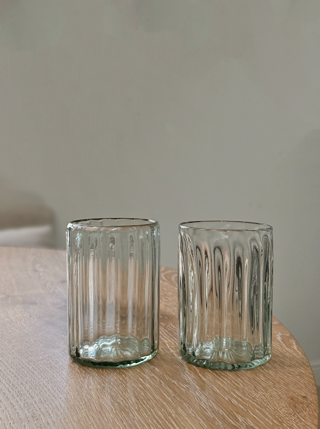 Villa Lua Home - Handblown Fluted Tumbler: Small, Flat Bottom