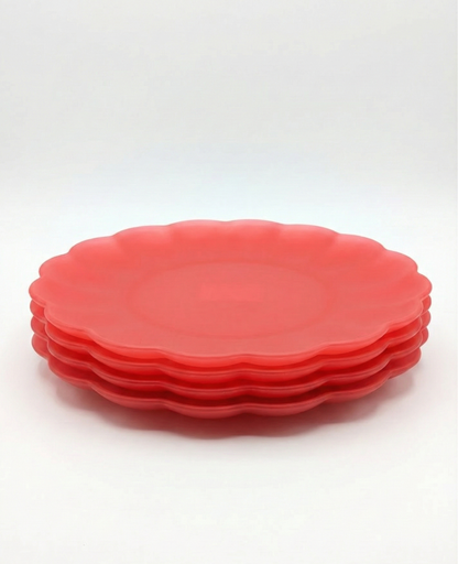 Abode Homewares by TarHong - Scallop Petal PP Pink 12 PC Dinnerware Set Dishwasher Safe