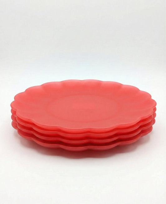 Abode Homewares by TarHong - Scallop Petal PP Pink 12 PC Dinnerware Set Dishwasher Safe