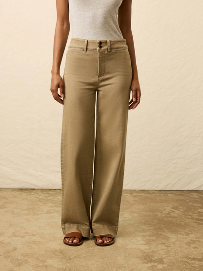 Faherty-stretch terry sailor trouser/Desert Khaki