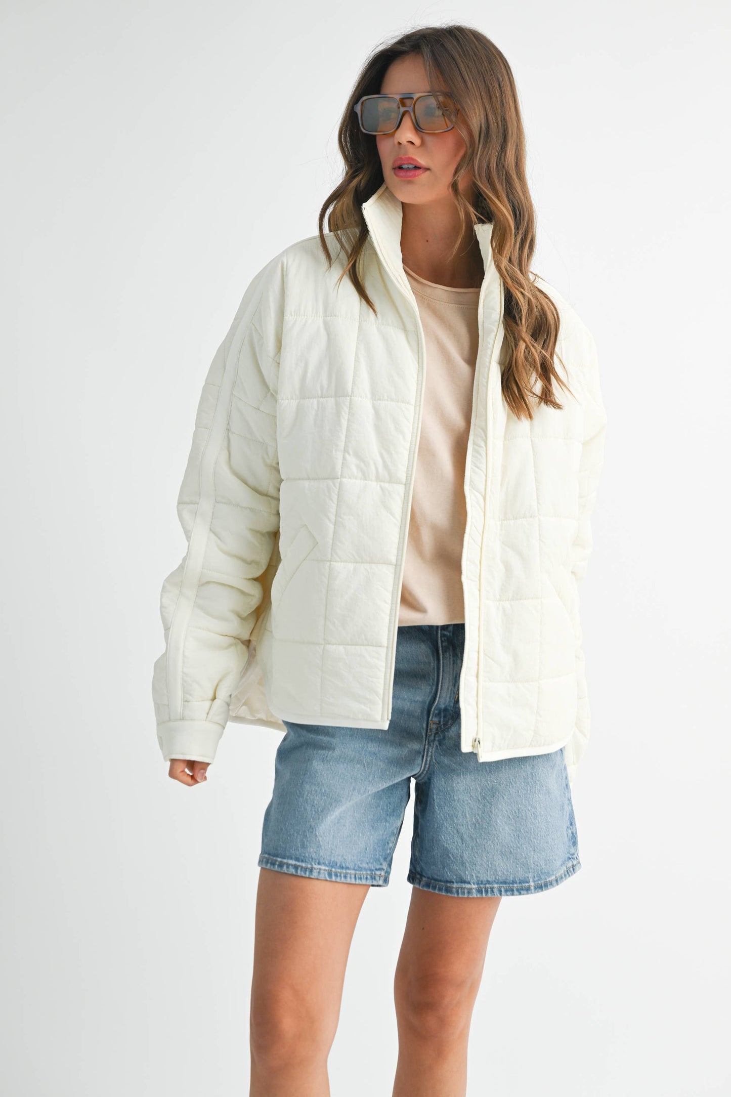 Bebe Puffer Jacket: White