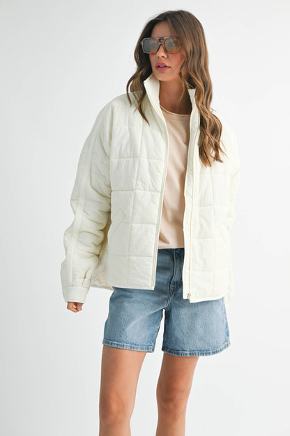Bebe Puffer Jacket: White