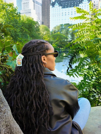 Solar Eclipse - Hand-painted Mini Mahjong Claw Hair Clip | Eco-Friendly